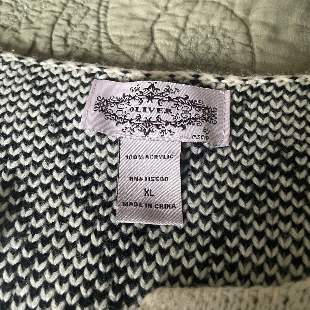 Oliver by Escio Diamond Aztec Cardigan Sweater‎ Women XL Cabincore CozycoreLong